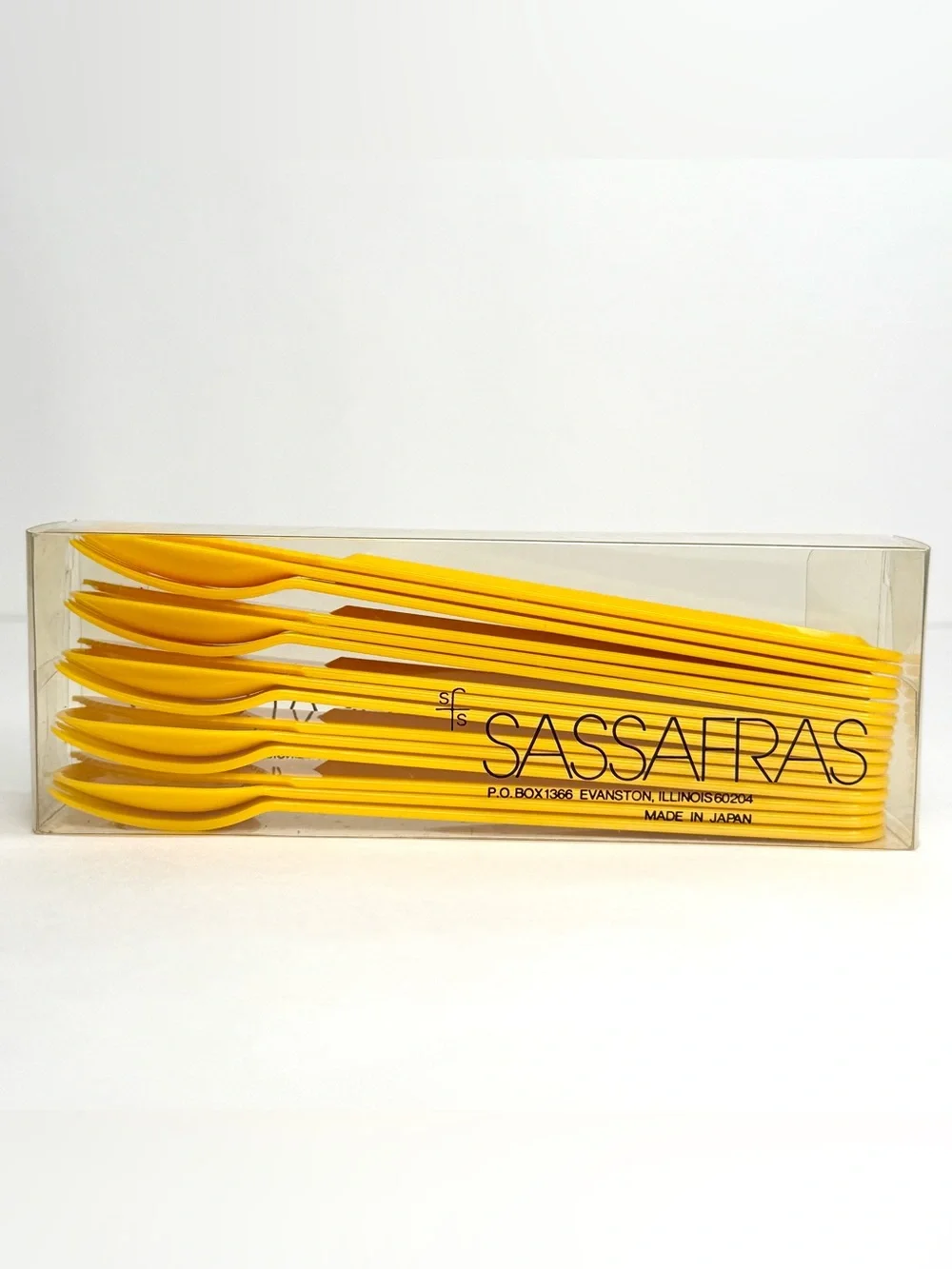 VINTAGE Sassafras Yellow Plastic Reusable Cutlery Set NIB Spoons Forks Knives
